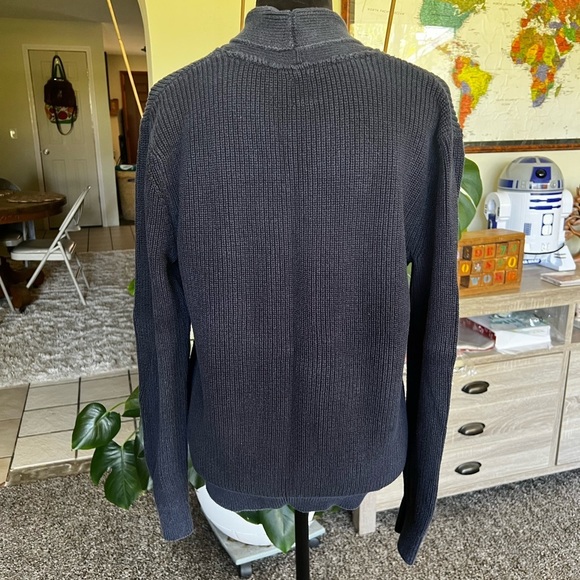 Men's Navy Cardigan Sweater - Picture 3 of 6